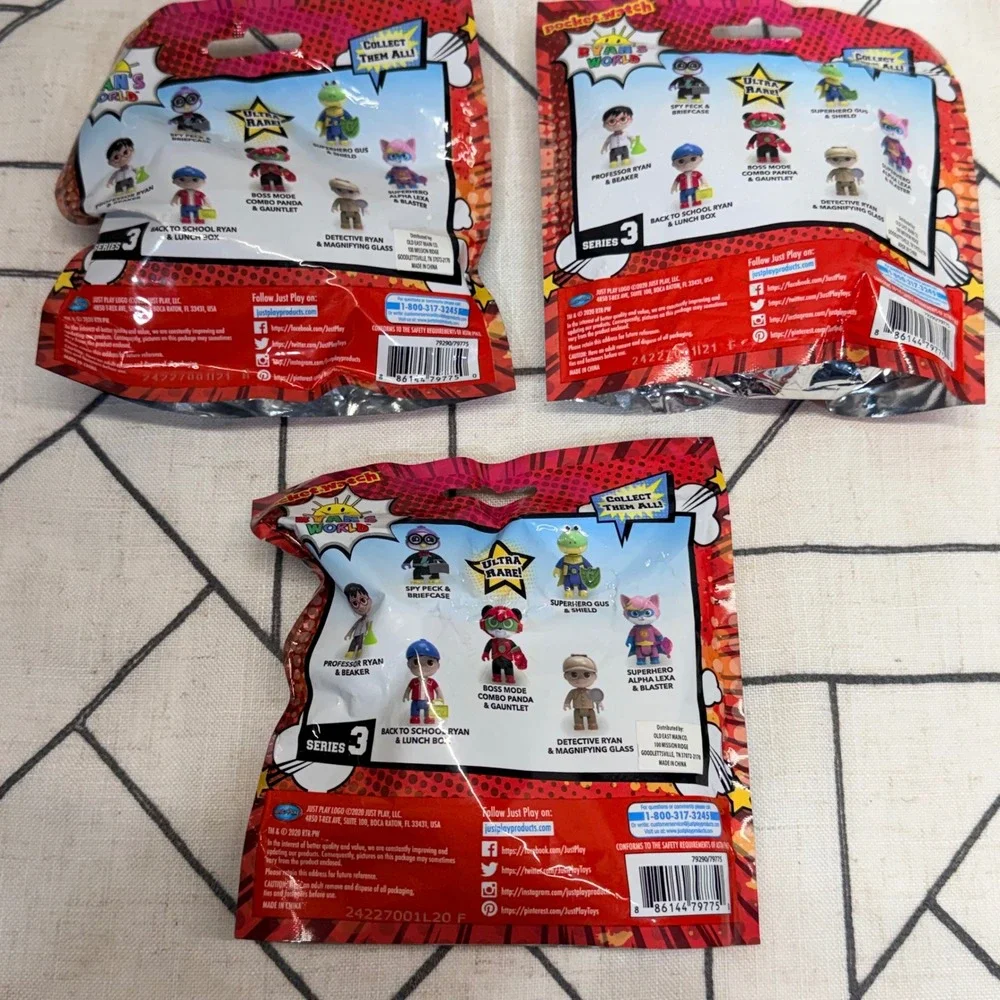 Ryan's World Mystery‎ Figs 3-Pack Multicolor Series 3 Blind Bags New Sealed